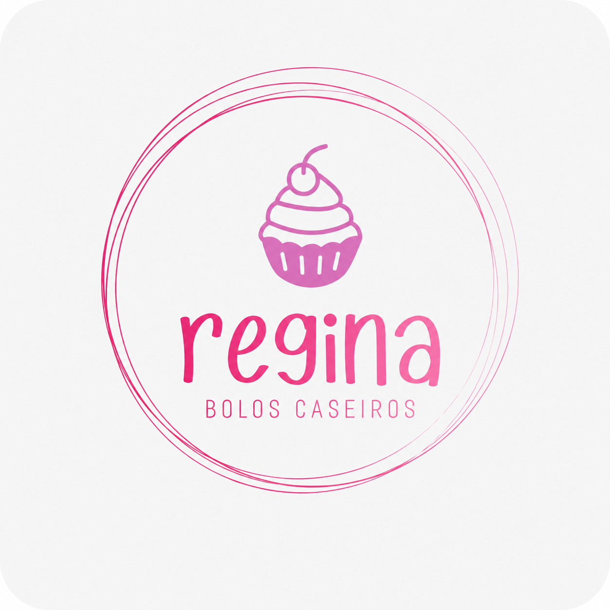 Logomarca Regina Bolos Caseiros criada com IA