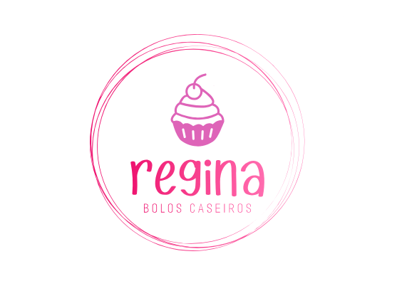 Logomarca Regina Bolos Caseiros criada com IA